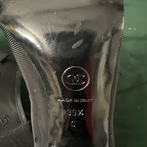 Chanel CC Mesh Open Toe Bow tie Ankle Booties 39 1/2 EU - Picture 5 of 5